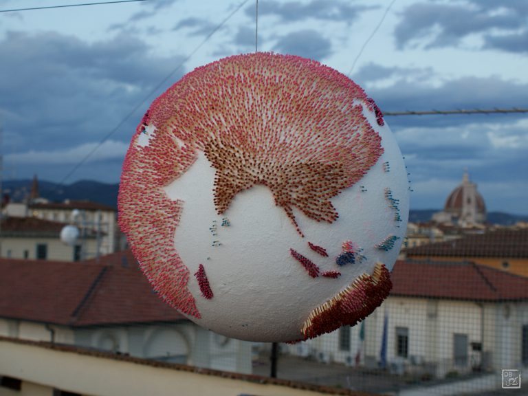 2014 Global Warming performance Florence rooftop, size 40x30cm