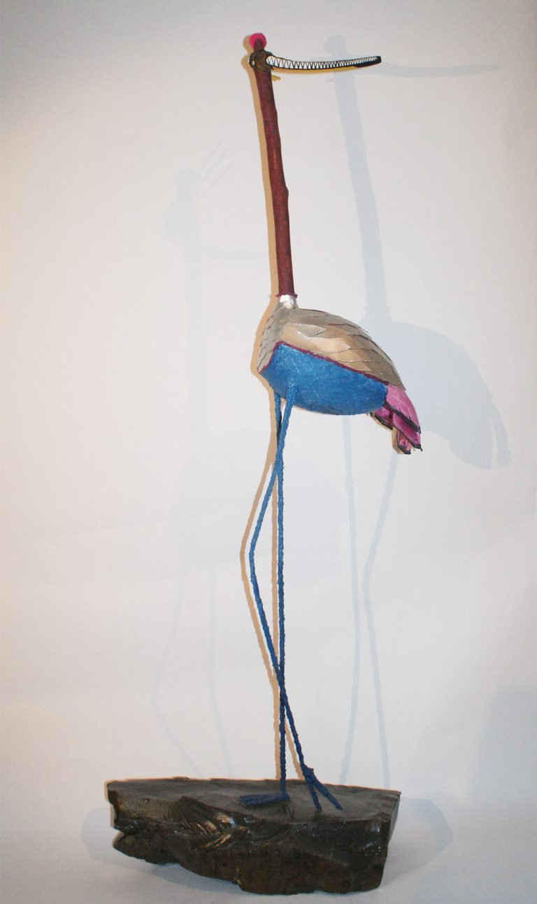 Animals after party n°4 con base in pietra nera, 2021 44x119x20cm
